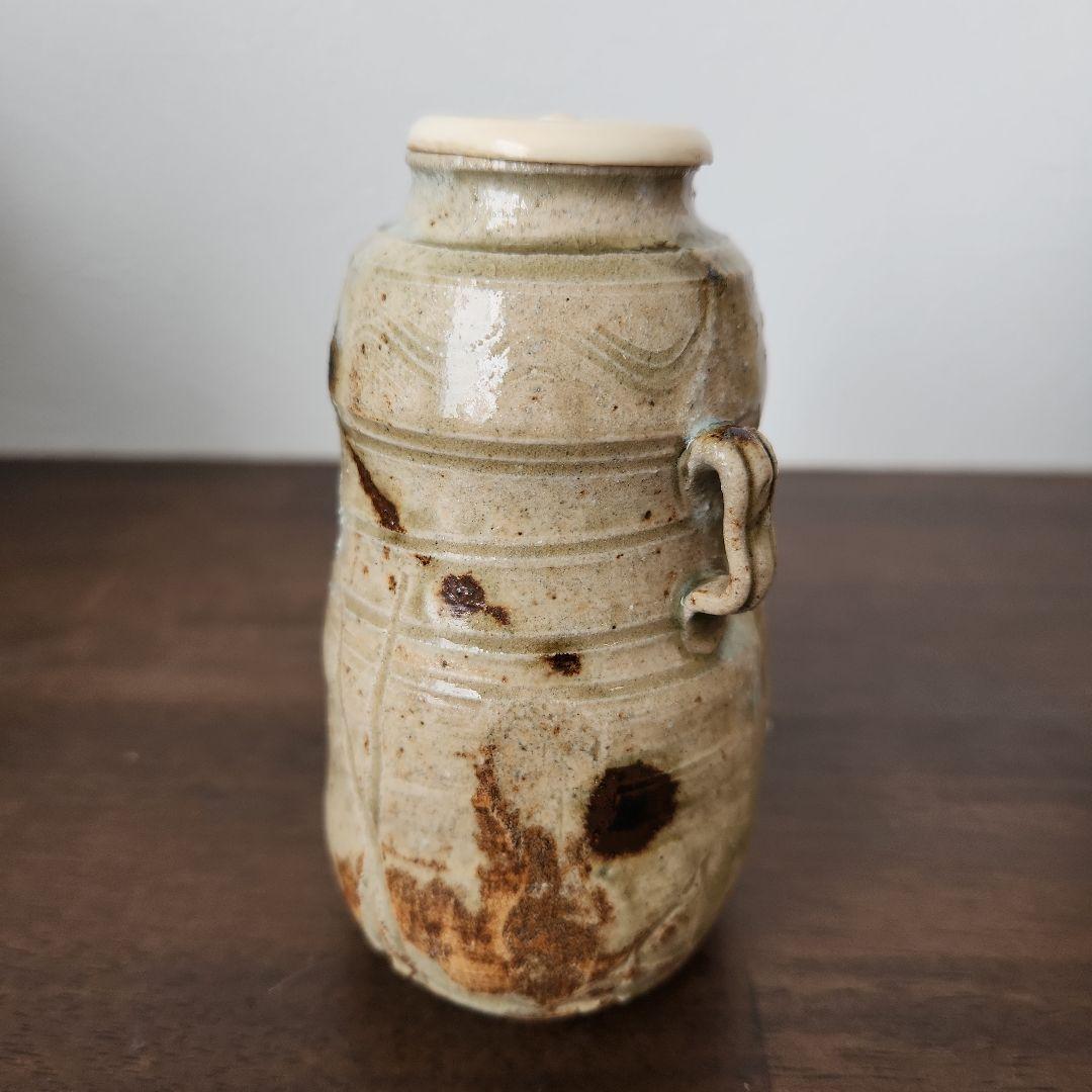 茶道具　茶入れ　美濃伊賀焼　加藤弥右衛門　美品